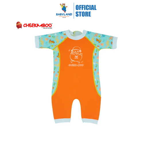 Cheekaaboo Warmiebabes Baby & Toddler Thermal Swimsuit UPF50+ Orange Dino