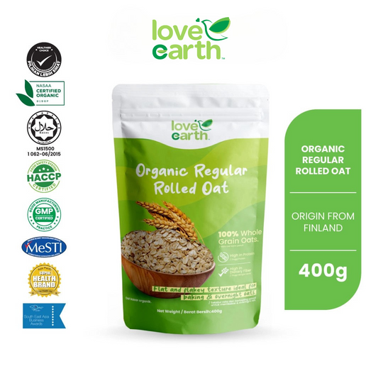 Love Earth Organic Regular Rolled Oat 400g