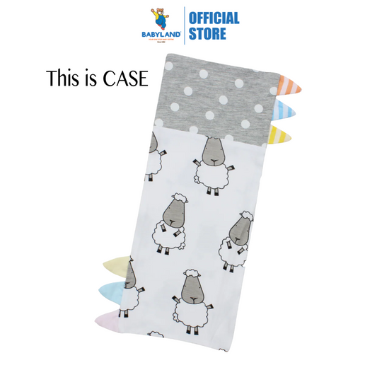 Baa Baa Sheepz Bed-Time Buddy Case Big Sheepz White + Polka Dot Grey with Color & Stripe tag - Small