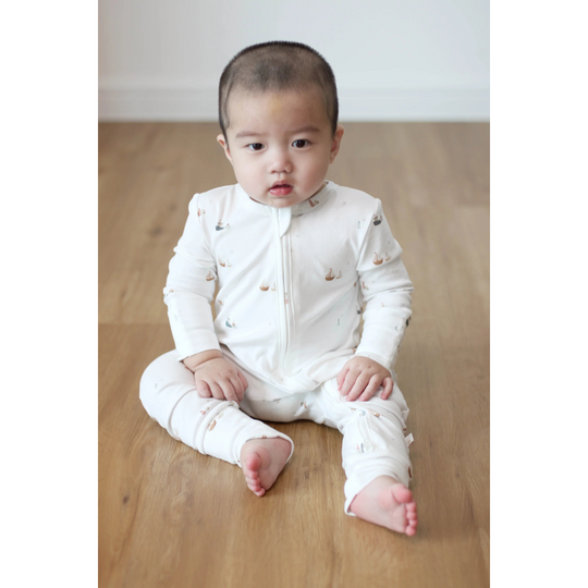 Twinkle Planet GOTS Organic Cotton One-Piece Pyjamas - Sailor Blue