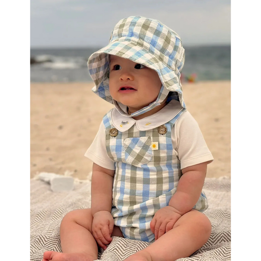 Purebaby Overalls Organic Seagrass Check
