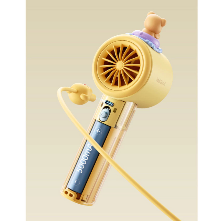 JisuLife Handheld Fan Pro1 5000mAh - Butterbear【 Bladeless Rechargeable 100 Level Adjustment With Strong Wind Cooler 18h 】