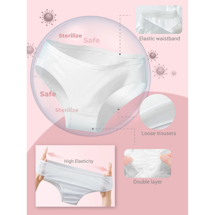 Bmama Full Cotton Disposable Panties 4White 1 Color 3XL Set