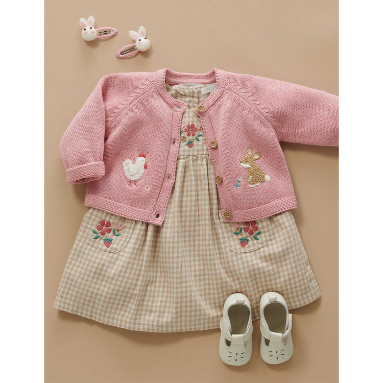 Purebaby Organic Baby Kids Gingham Bunny Dress Barn