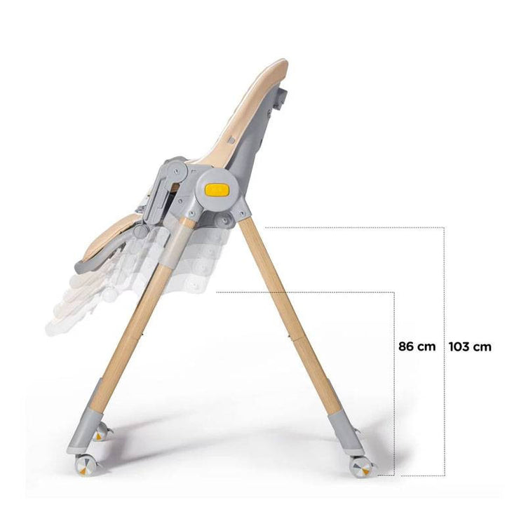 Kinderkraft Lastree 2 In 1 High Chair With Bouncer - Grey