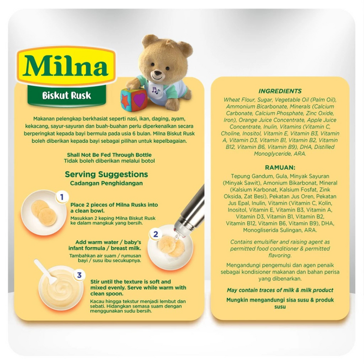 Milna Baby Biskut Rusk (130g) For 6+ Babies