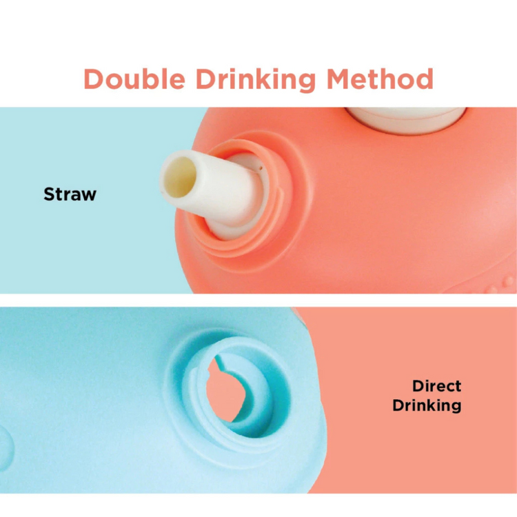 Cocosmile 8323 Coco Dudu Straw Glass Cup 450ml - Pink