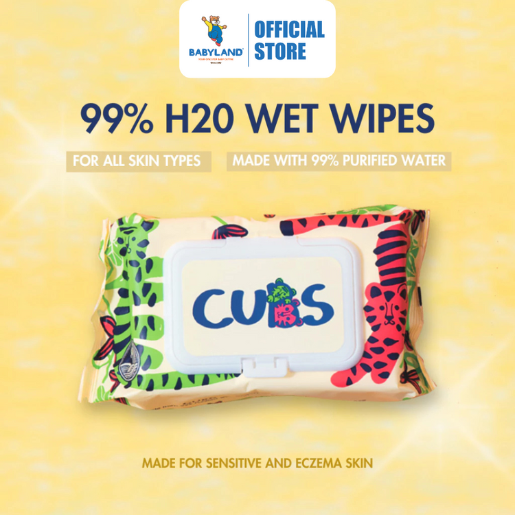 CUBS 99% H20 Wipes – 80 sheets wet wipes
