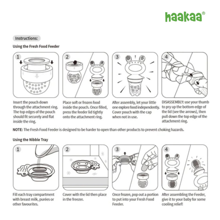 Haakaa Freeze-N-Feed Mini Combo - Silicone Feeder + Mini Tray