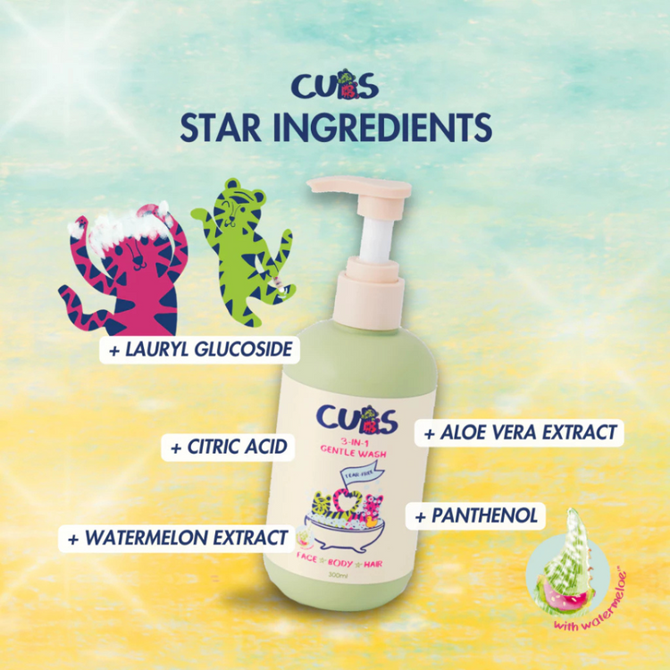 CUBS 3 in 1 Gentle Wash - Face/Body/Hair