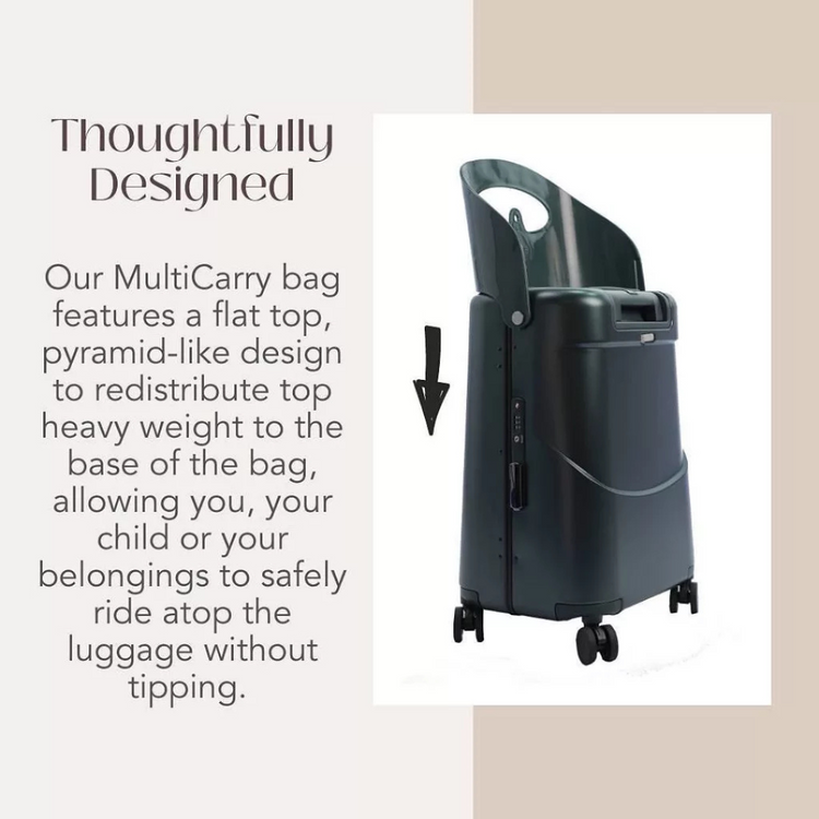 MiaMily Multicarry Carry On Luggage 18" with Built-in Seat for Children & Adults | Luggage Kids | Suitcase