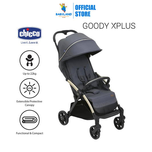Chicco Goody XPlus Auto Fold Stroller - Dark Shadow (Newborn up to 22kg)