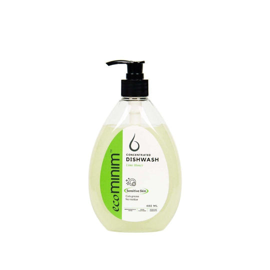 Ecominim Concentrated Liquid Dishwash Eczema-prone Safe 480mL | Plant Based, No SLES/SLS, sensitive Skin safe, safe for rashes