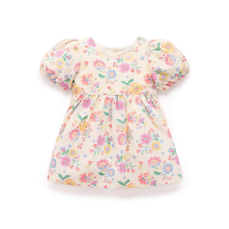Purebaby Organic Mexican Floral Linen Blend Dress