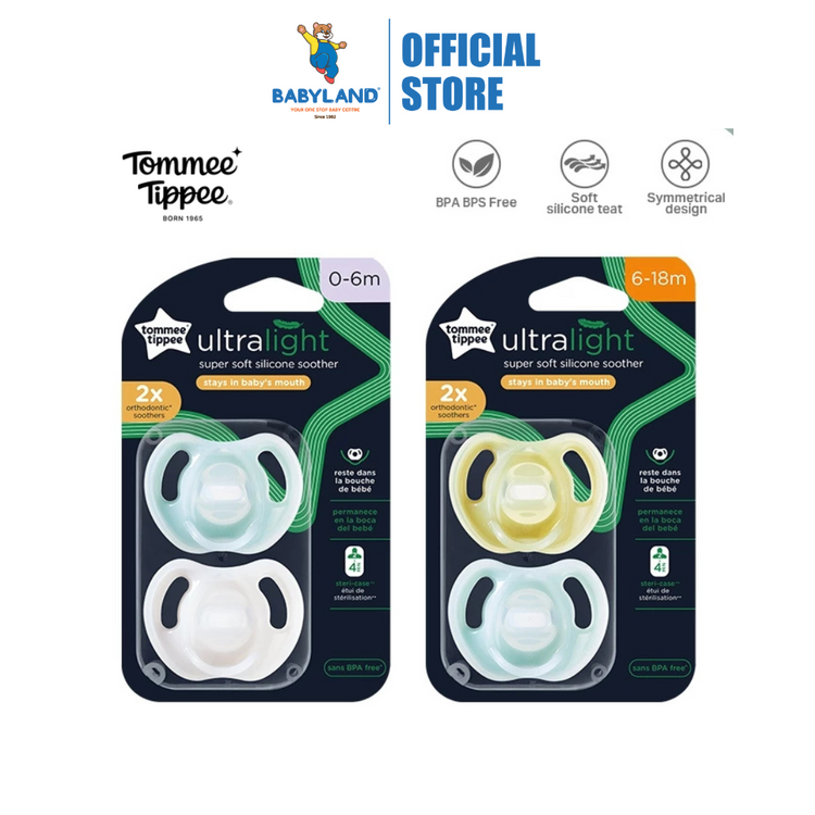 Tommee Tippee Ultra Light Super Soft Silicone Soother (2 Pcs/Pack)
