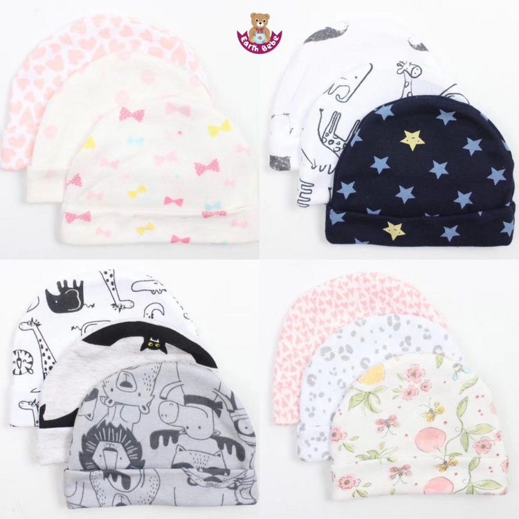 Earth Bebe New Born Baby Caps (3Pcs)