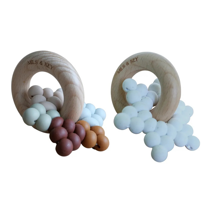 Mils and Key Bree Teether - Speckled White (3m+)