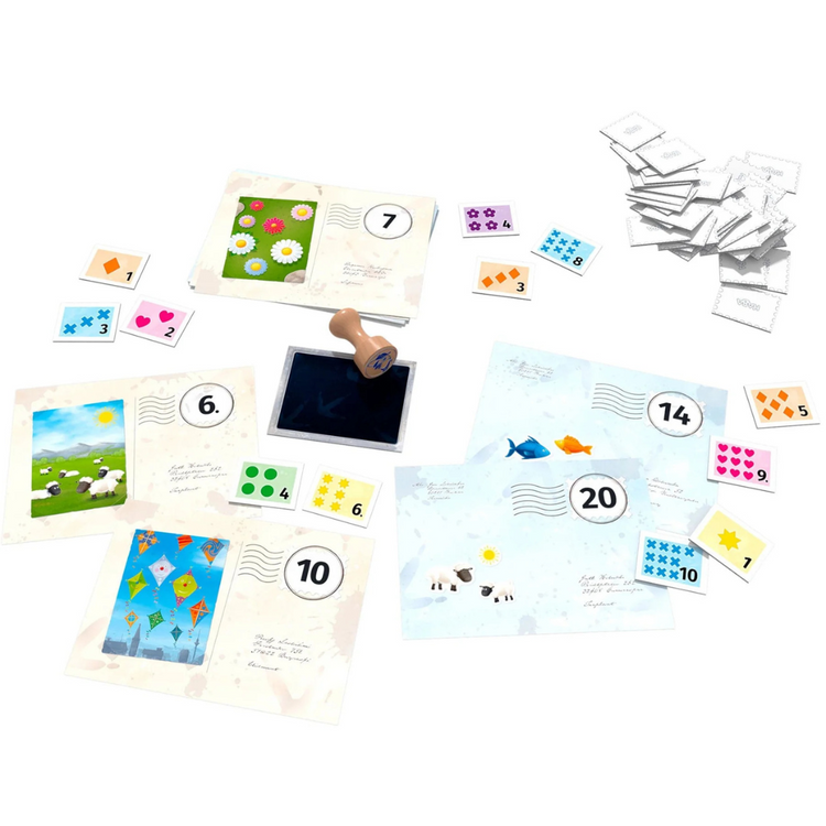 Haba Pio's Pigeon Post Game (5-99Yrs) | A Mathematical Post Card and Mail Family Game