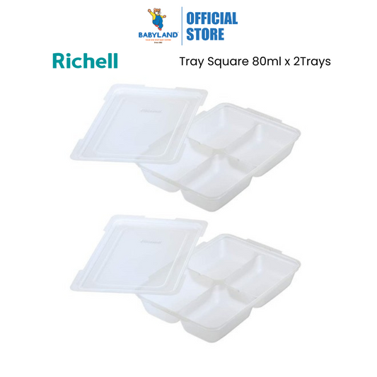 Richell Baby Food Freezer Tray Square 80ml (2Trays)