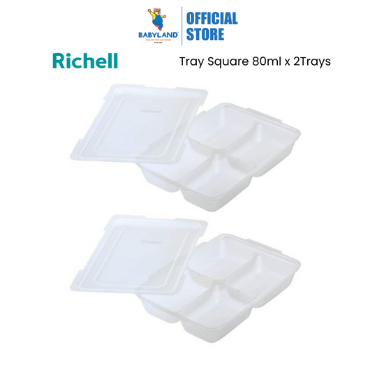 Richell Baby Food Freezer Tray Square 80ml (2Trays)