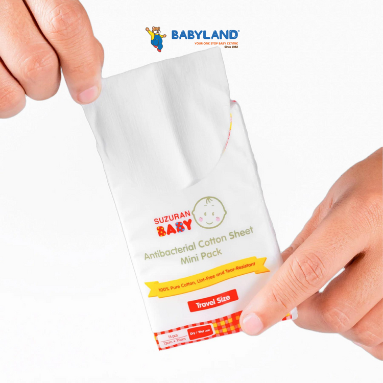 Suzuran Baby Antibacterial Cotton Sheet Mini Pack 15pcs - 9 pkts