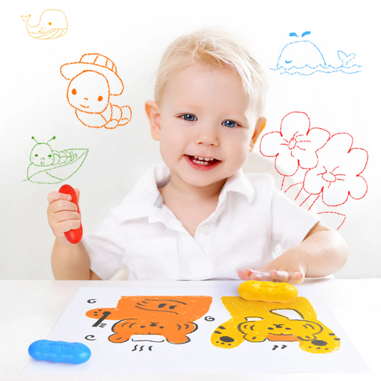 Mideer Washable BeeswaxBased Peas Crayon ( 8 / 12 Colors )