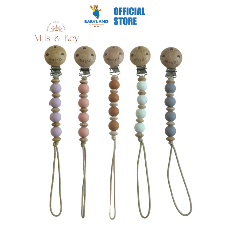 Mils and Key Peanut Pacifier Clips (0m+)