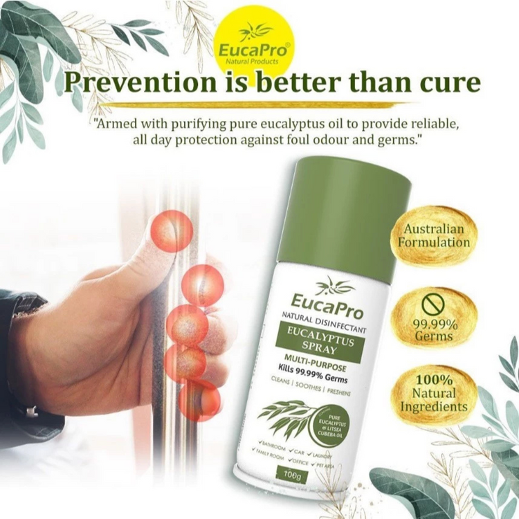 EucaPro Natural Eucalyptus Disinfectant Spray Value Pack (200g+100g)