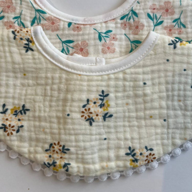 Ori Floral Baby Cotton Bibs (2pcs)
