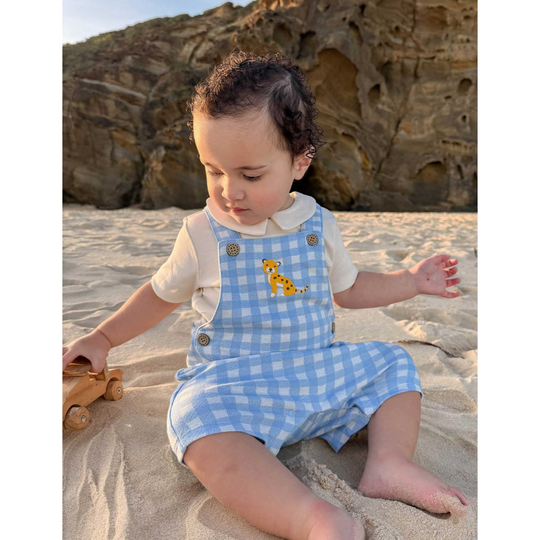 Purebaby Organic Caribbean Gingham Overall Set