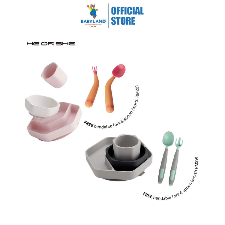 He or She Toddler Feeding Set