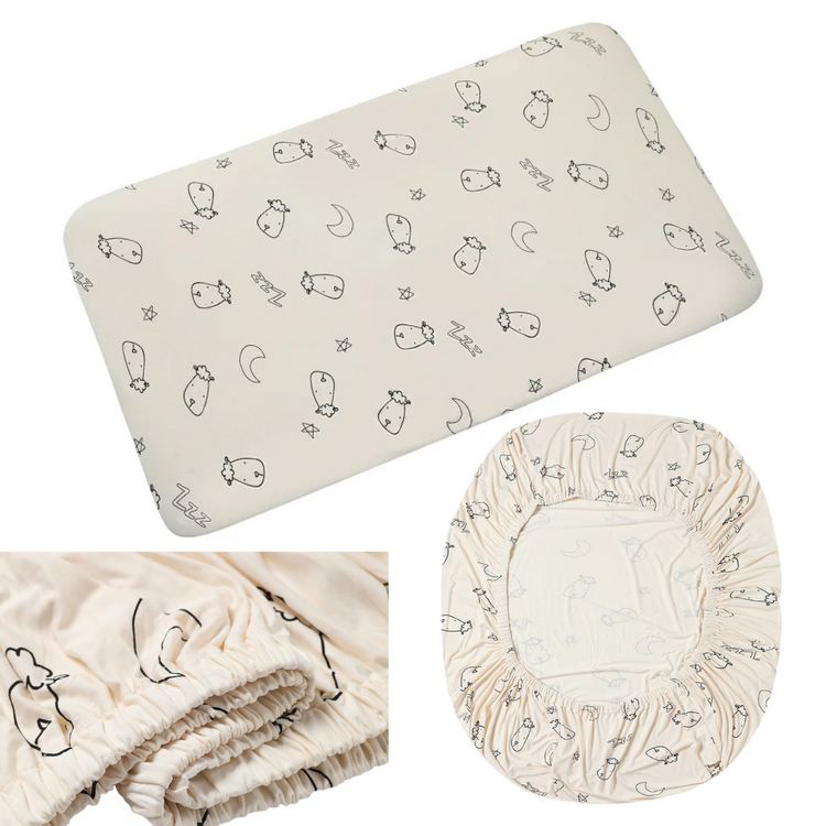 Baa Baa Sheepz Bamboo Mattress Sheet - Fits 60x120cm, 70x140cm and 70x130cm mattresses