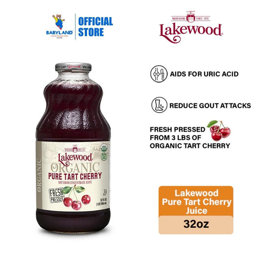 Lakewood Gluten Free Organic Pure Tart Cherry Juice (32oz) - Gout Relieve & Insomnia