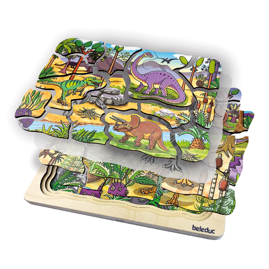 Beleduc 4 in 1 Layer Puzzle (Dinosaurs) (4Y+)