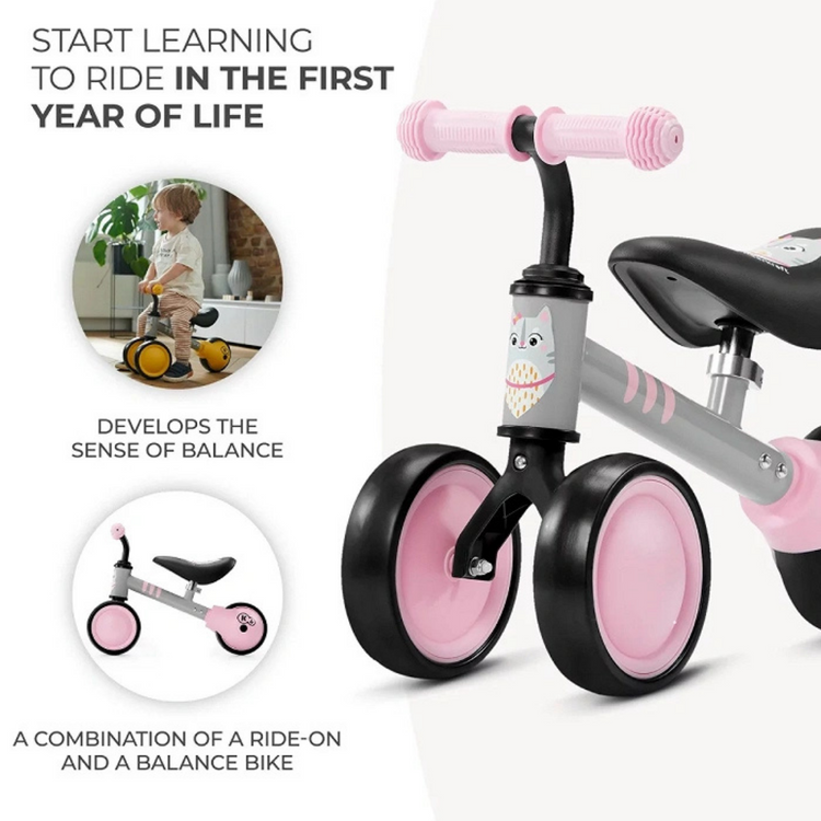 Kinderkraft Balance bike CUTIE - Light Pink (1 year up to 25 kg)