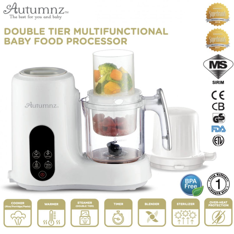AUTUMNZ Double Tier Multifunctional Baby Food Processor