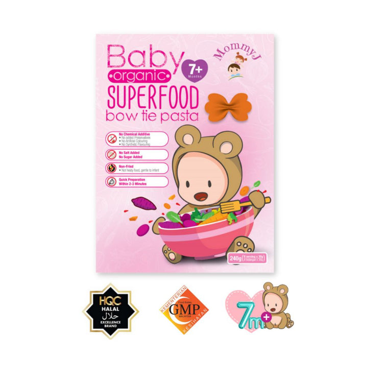 MommyJ Baby Organic Superfood Bow Tie Pasta 240g (7m+)