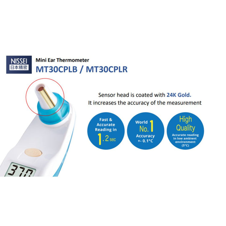 NISSEI MINI EAR THERMOMETER BLUE