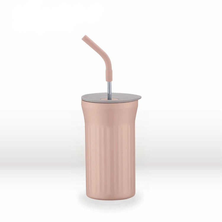 Peacock 450ml Stainless Steel Straw Tumbler