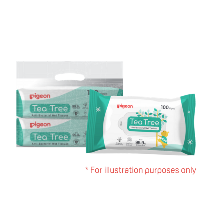 Pigeon Tea Tree Anti Bacterial Wet Tissues (100sx2)