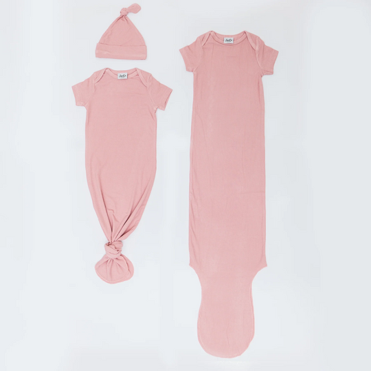 Jae Ko Short Sleeved Knotted Gown (0-3m)