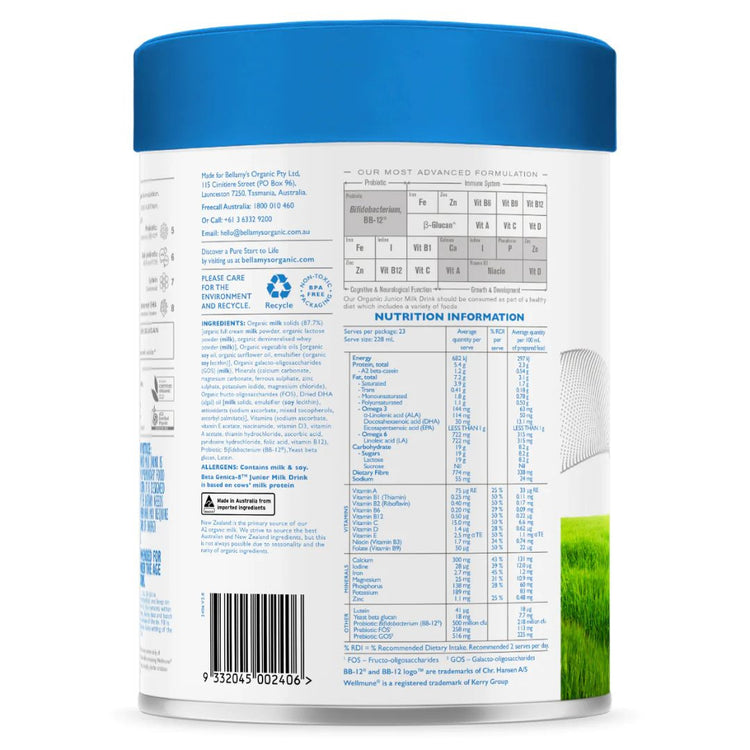 Bellamy's Organic Beta Genica-8 Step 4 Junior Milk Drink 800g (24 months+)