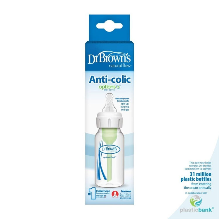 Dr Brown’s Options+ PP Narrow-Neck Bottle with Level 1 Teat (120mL)(1Pc)