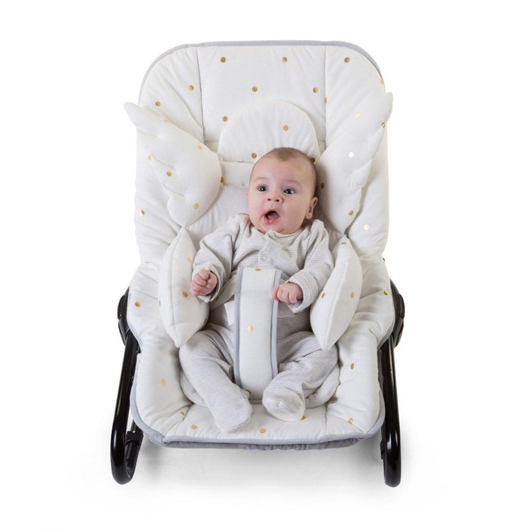 Childhome Angel Universal Seat Cushion - Jersey/Gold Dots