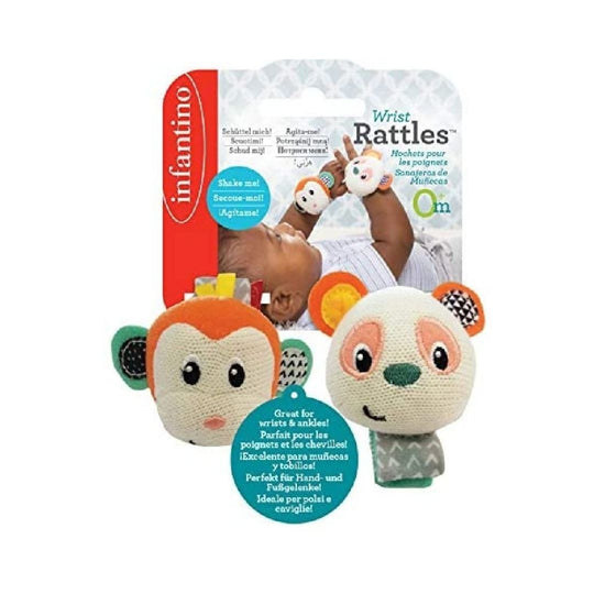 Infantino Wrist Rattles Monkey/ Panda