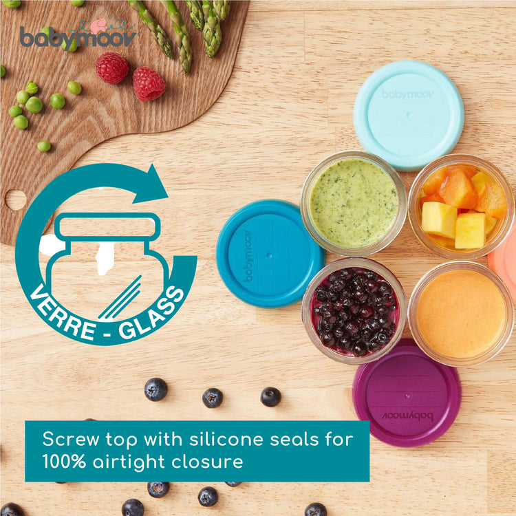 Babymoov Babybols Glass Food Container 220ml (Set of 4)