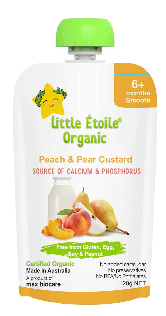 Little Etoile Organic Baby Puree Peach and Pear Custard Babyland