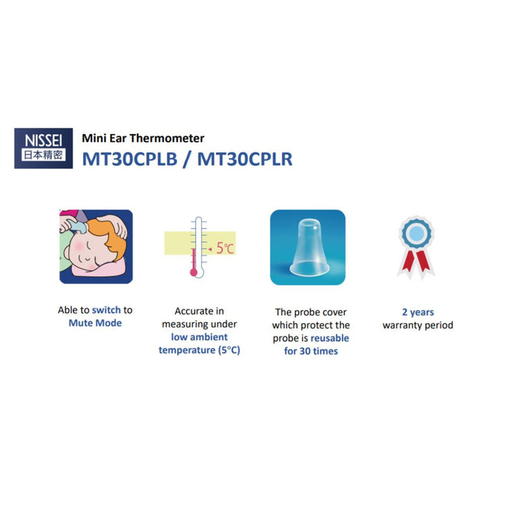 NISSEI MINI EAR THERMOMETER BLUE