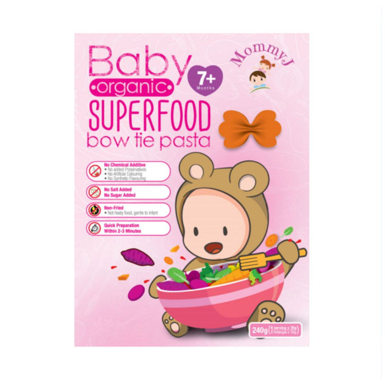 MommyJ Baby Organic Superfood Bow Tie Pasta 240g (7m+)