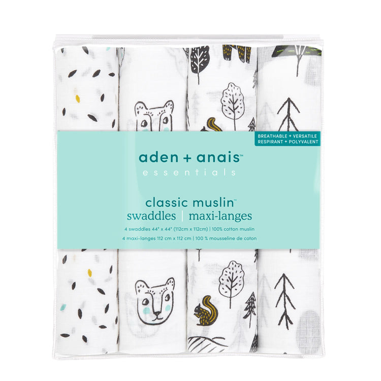 Aden + Anais Essentials Cotton Muslin Swaddle 4-pack